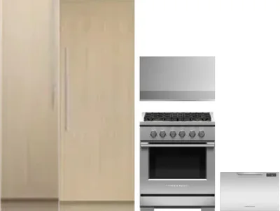5 Piece Package Includes Refrigerator, Freezer, Range, Hood And Dishwasher